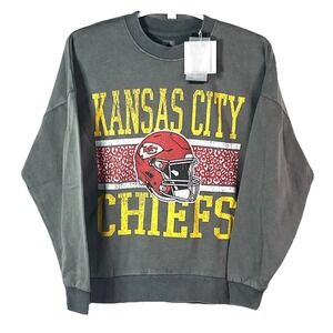 Kansas City‎ Chiefs Sweatshirt Women's Small Gray Gameday Couture NFL Football